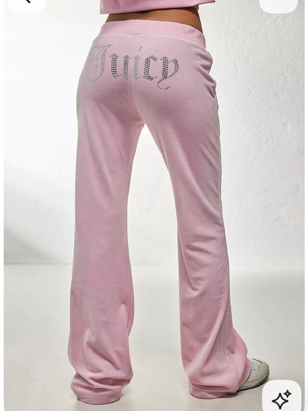 Pastel lilac Juicy Couture OG Bling back velour track pants elastic waist GUC L